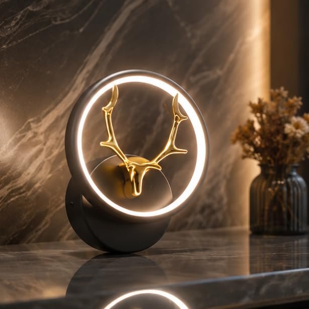 Antler Halo Deer LED Wall Light