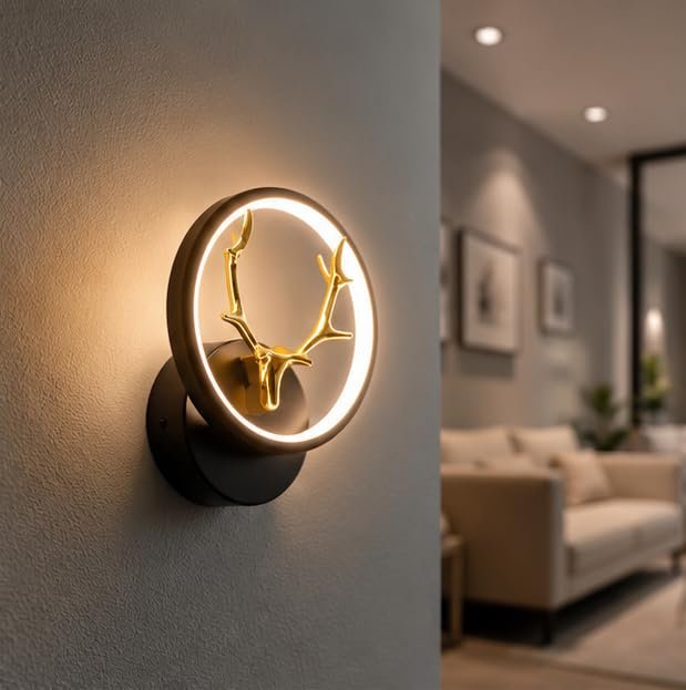 Antler Halo Deer LED Wall Light