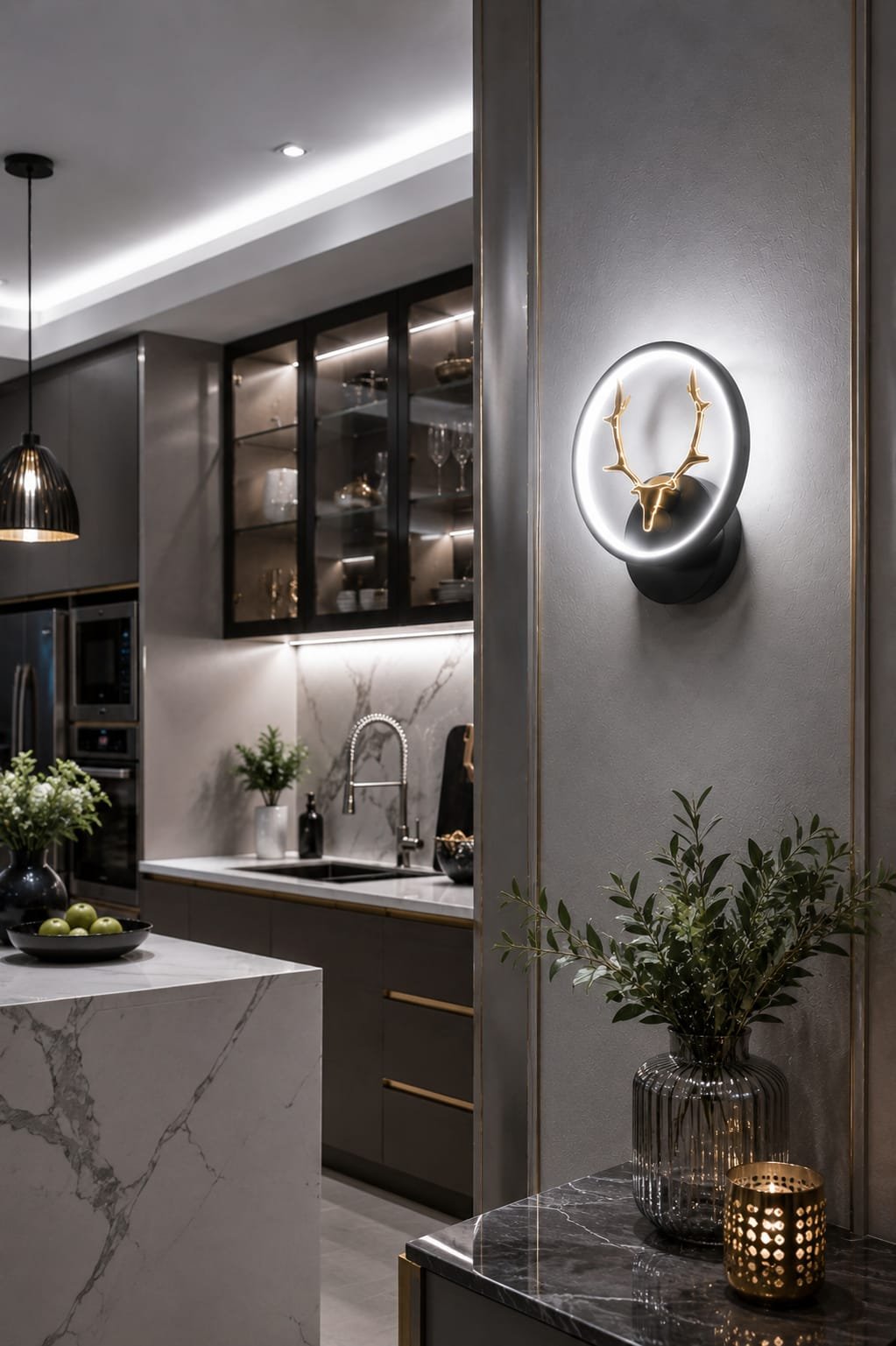 Antler Halo Deer LED Wall Light