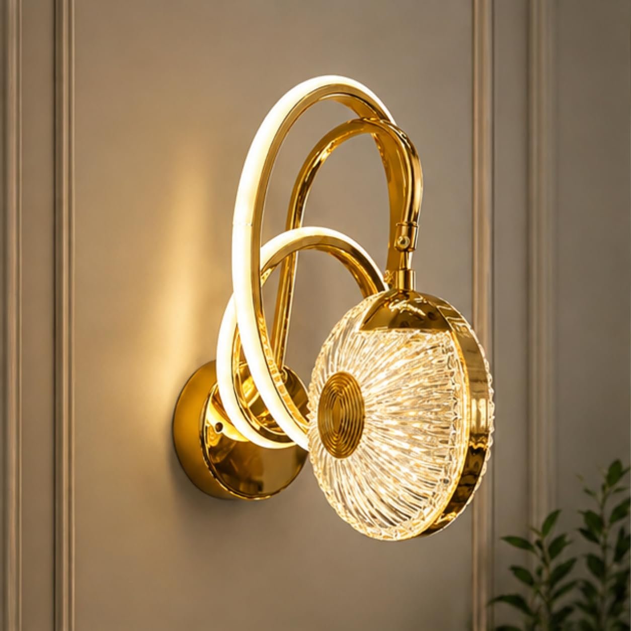 Golden Mounted LED Wall Light