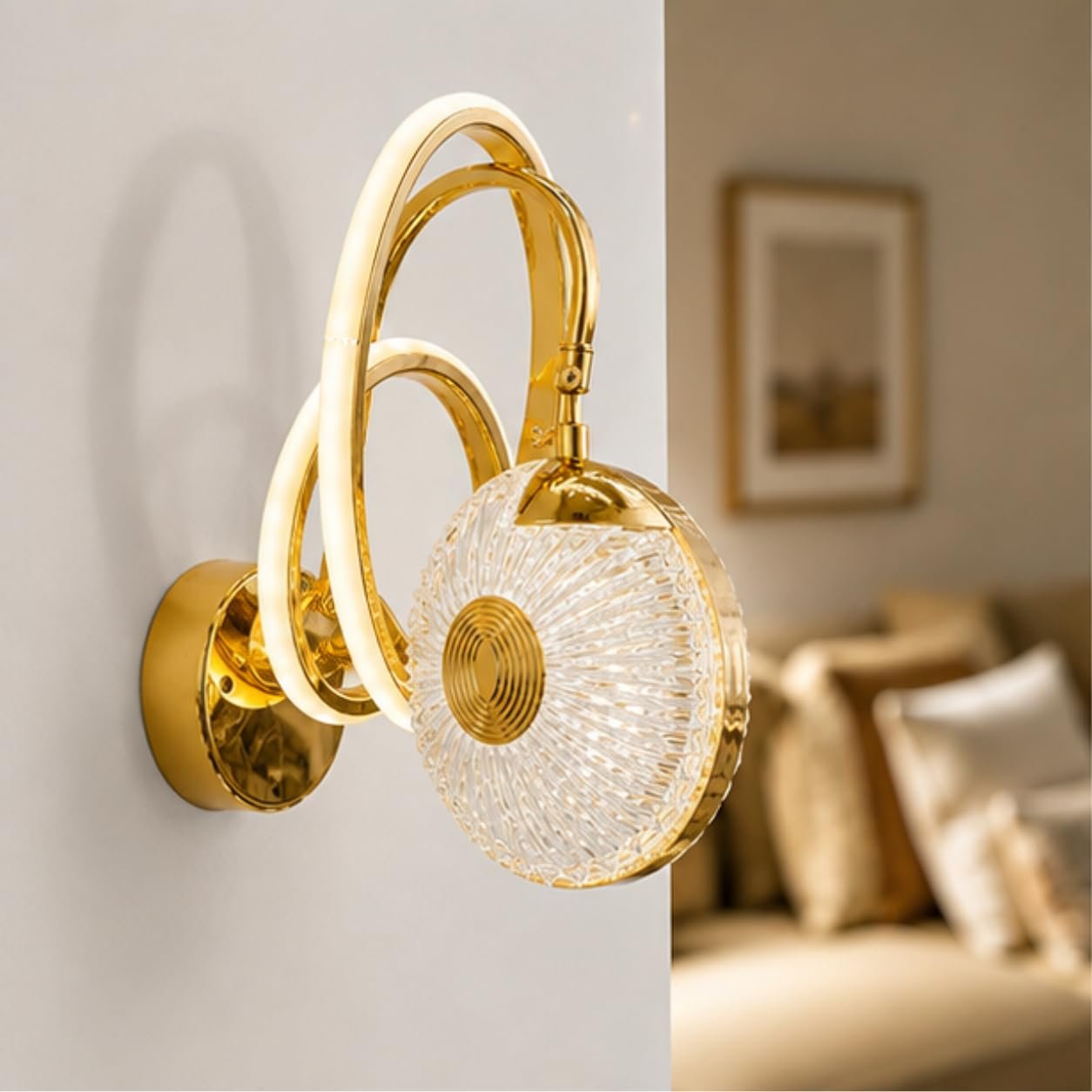 Golden Mounted LED Wall Light
