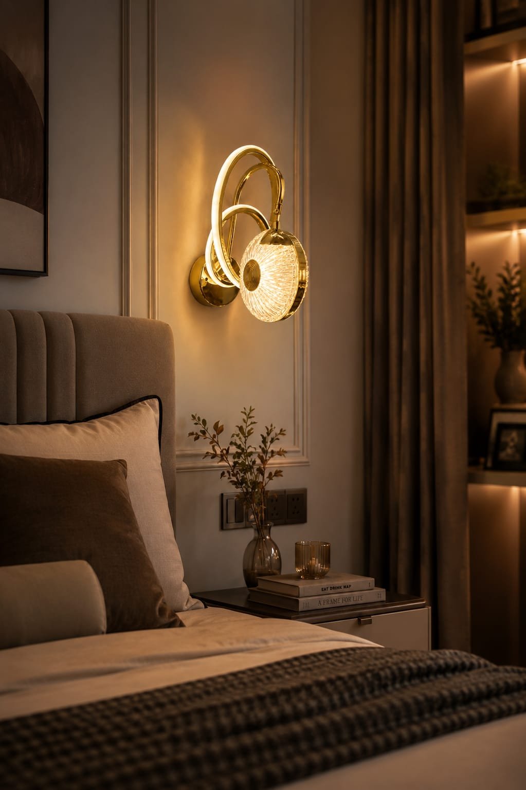 Golden Mounted LED Wall Light