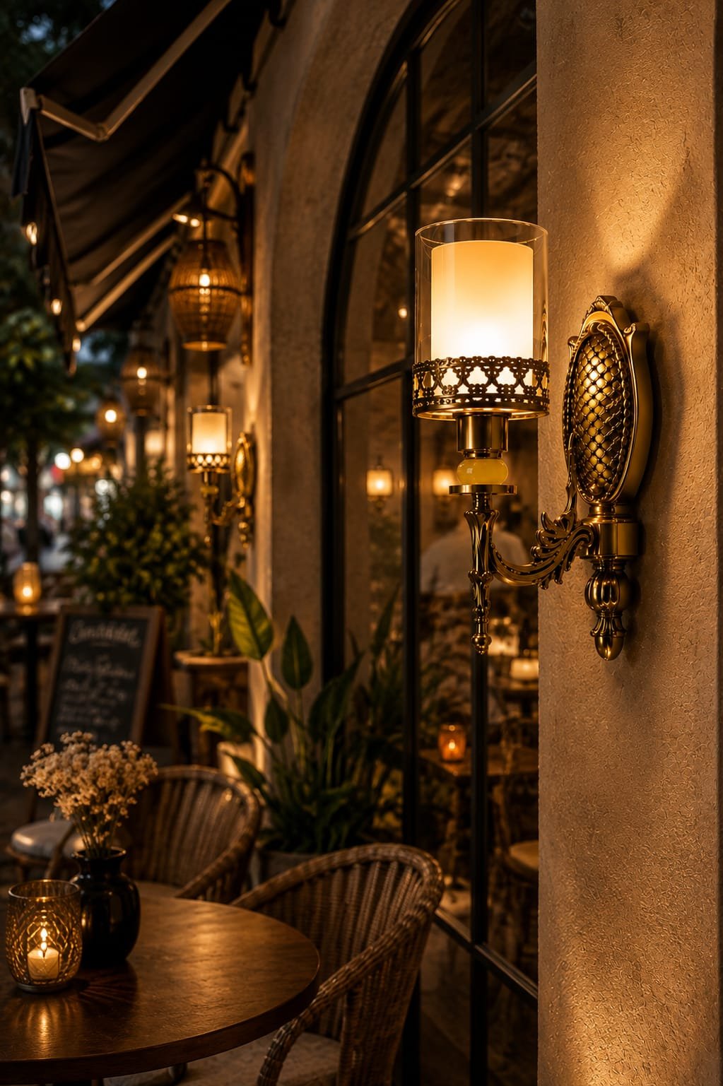 Vintage Brass Wall Lantern