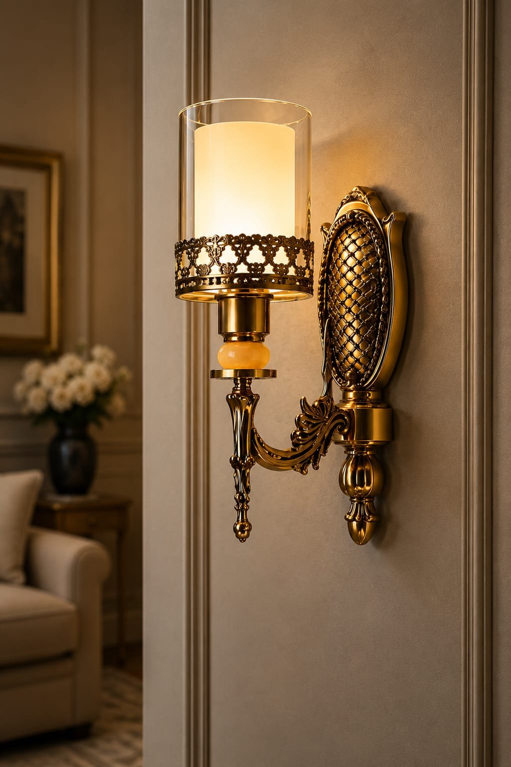 Vintage Brass Wall Lantern
