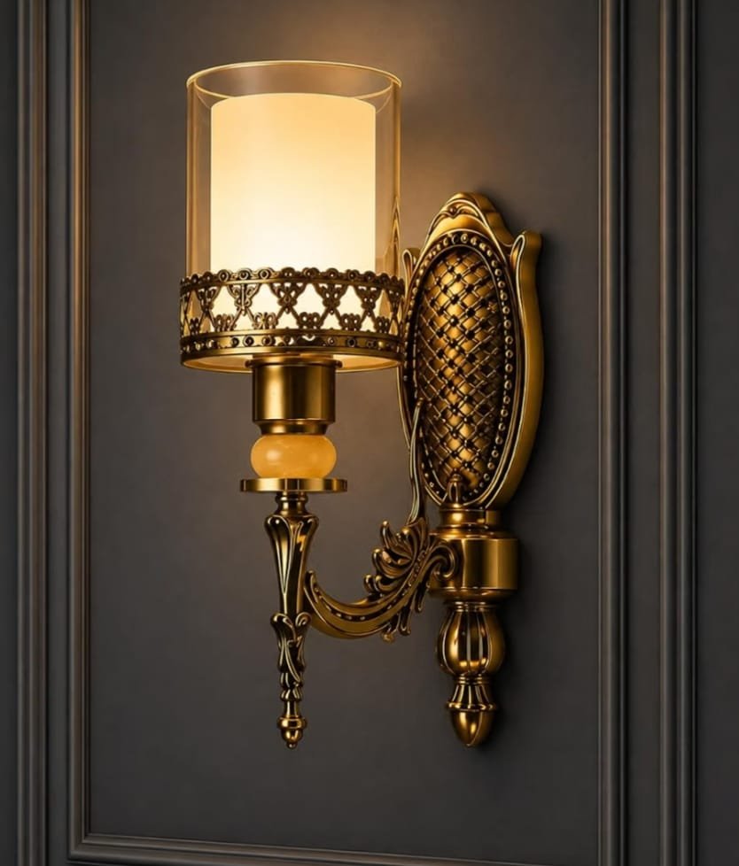 Vintage Brass Wall Lantern