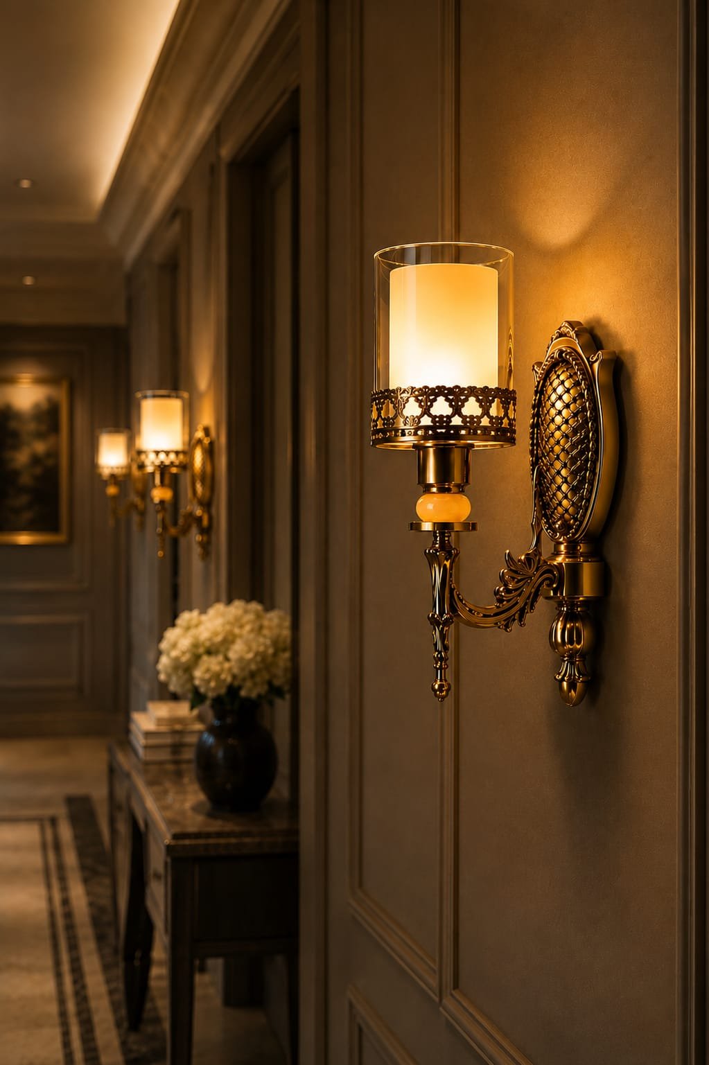 Vintage Brass Wall Lantern