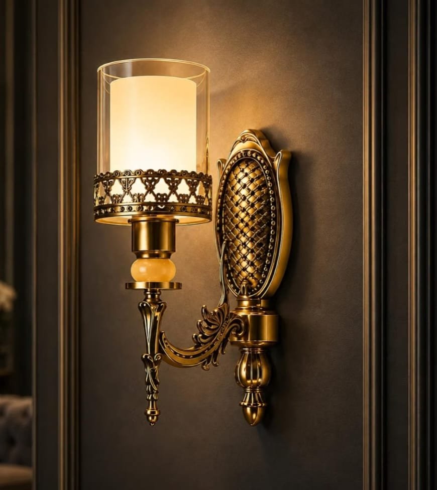 Vintage Brass Wall Lantern