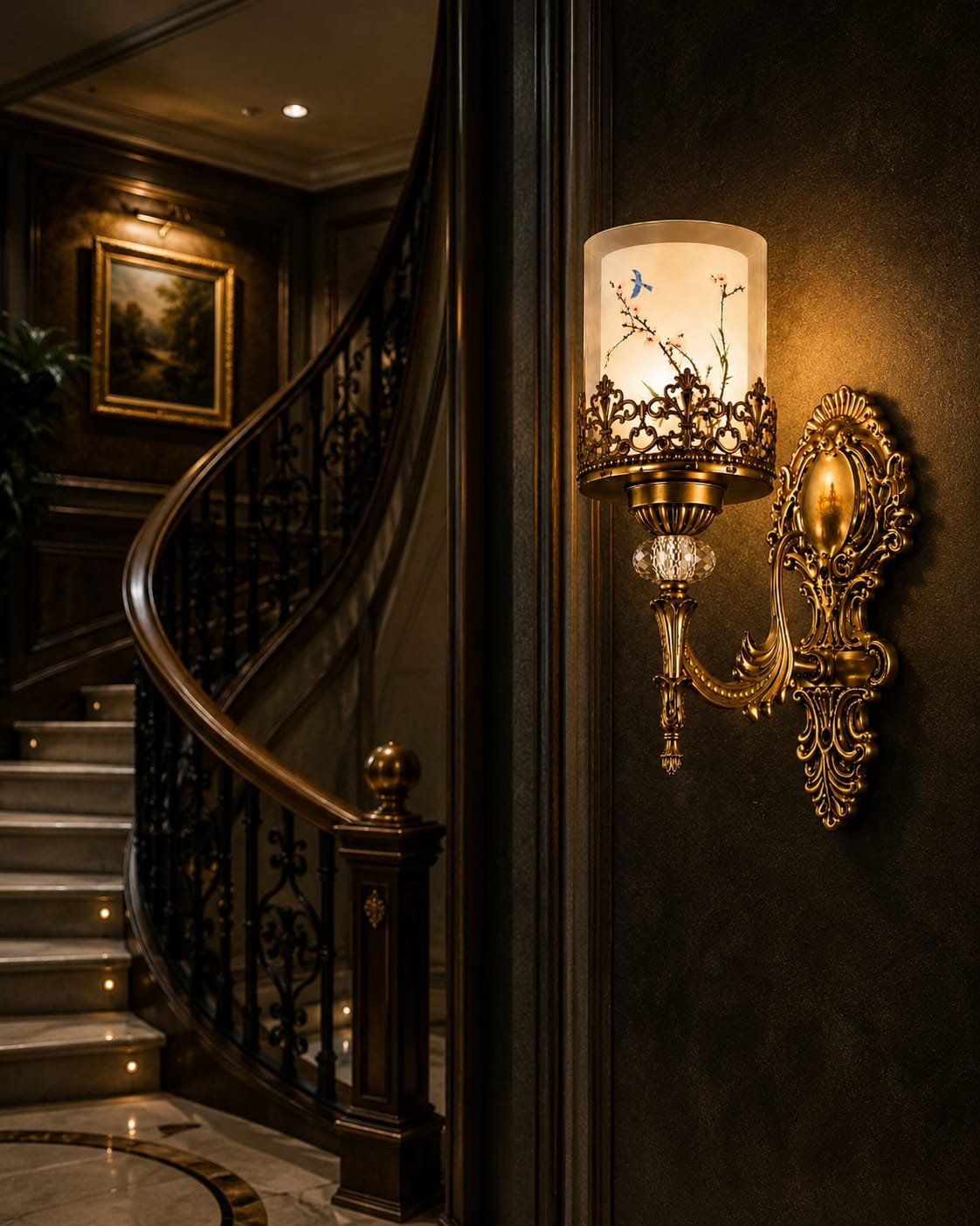Heritage Brass Wall Light