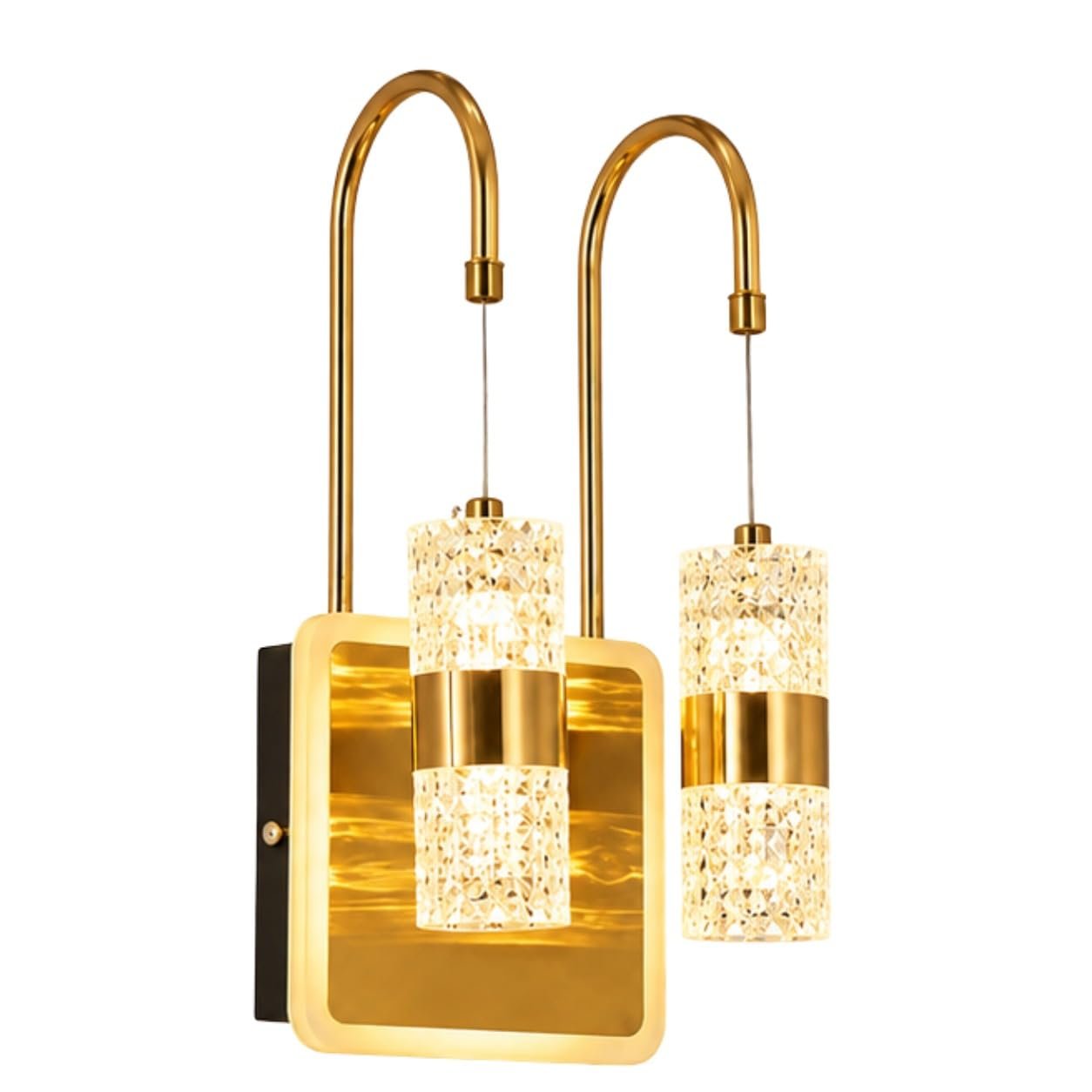 Gold Double Two Light Wall Lamp