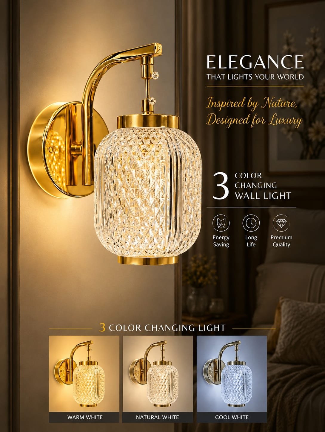 Crystal LED Wall Light