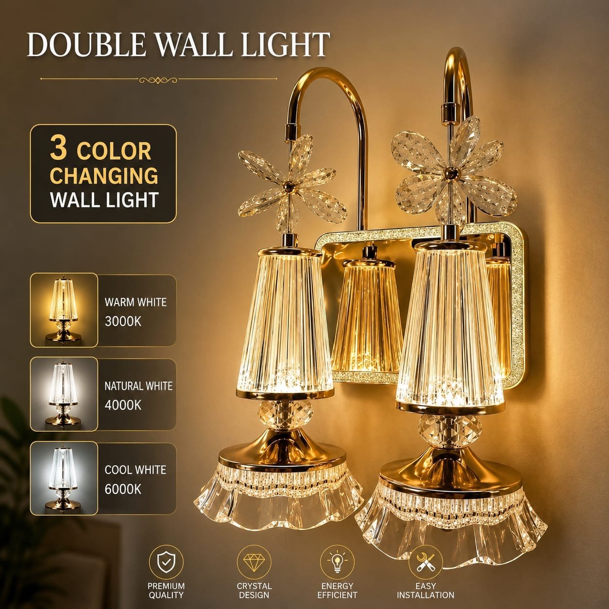 Floral LED Wall Light