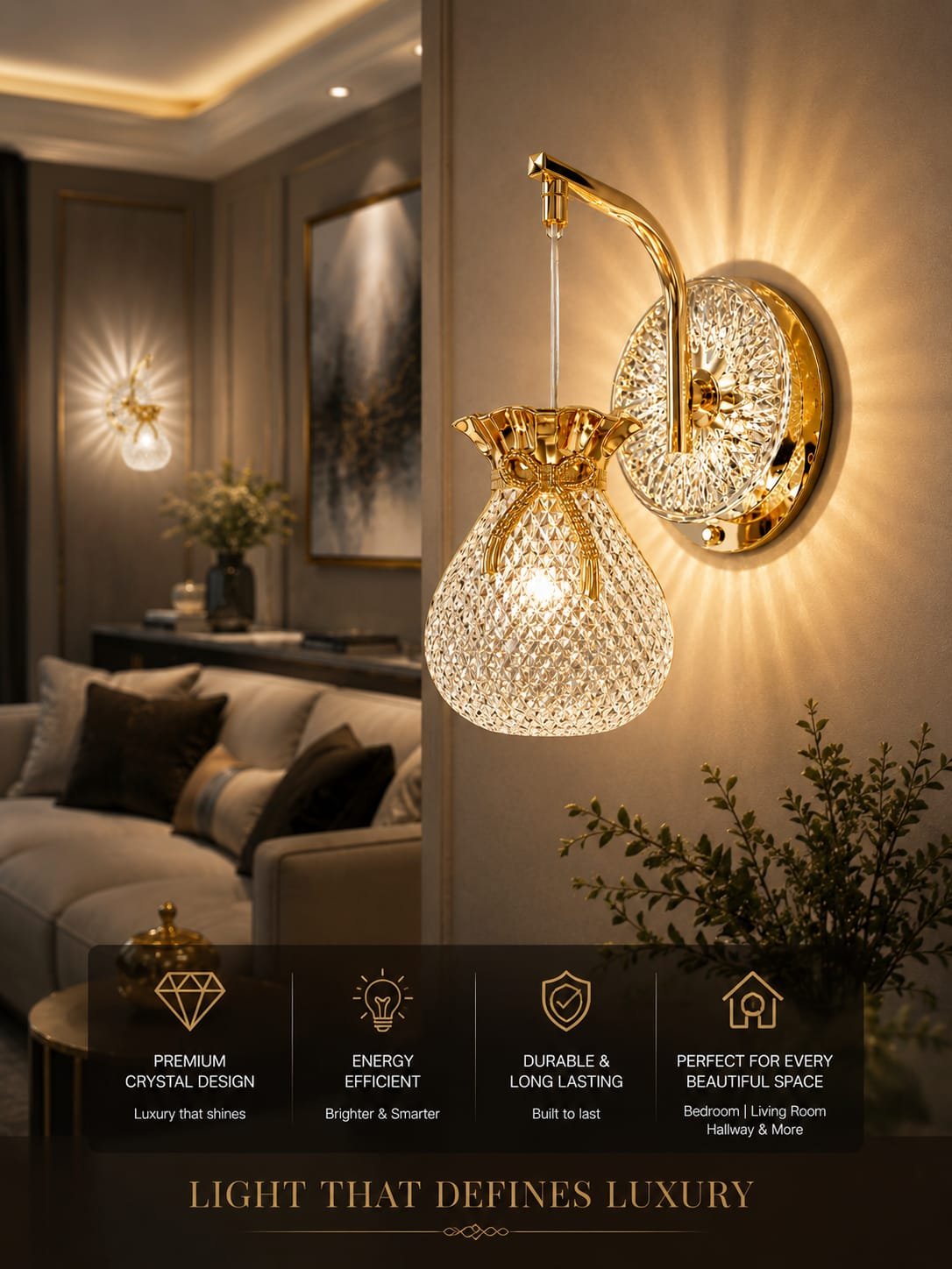Pearl Drop LED Wall Light