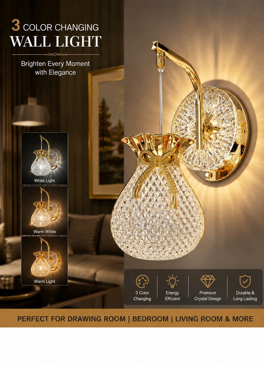 Pearl Drop LED Wall Light