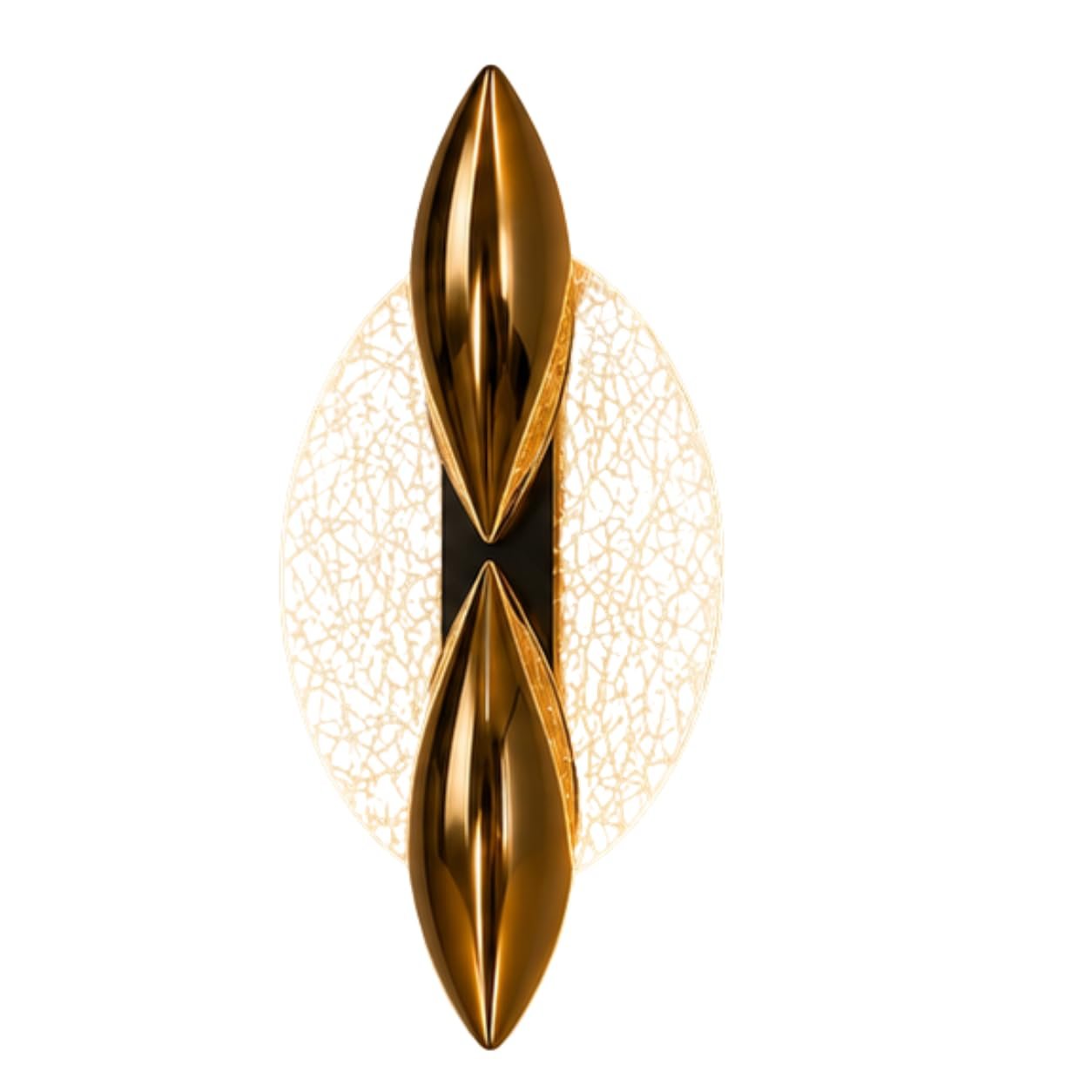 Golden Sculptural LED Wall Light