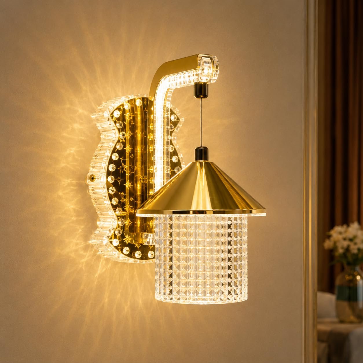 Golden Thread Woven LED Wall Sconce