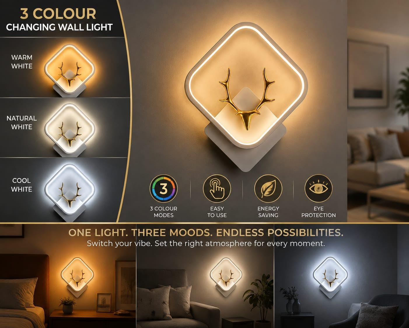 LED Deer Wall Light