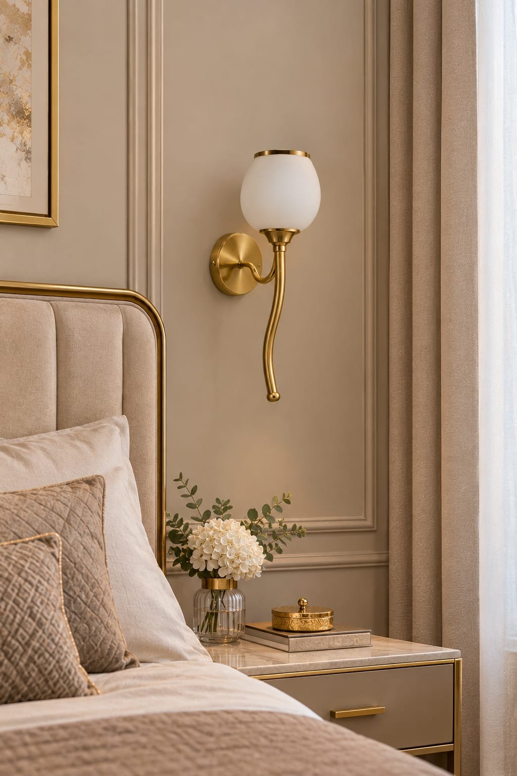 Gold Brass LED Wall Light