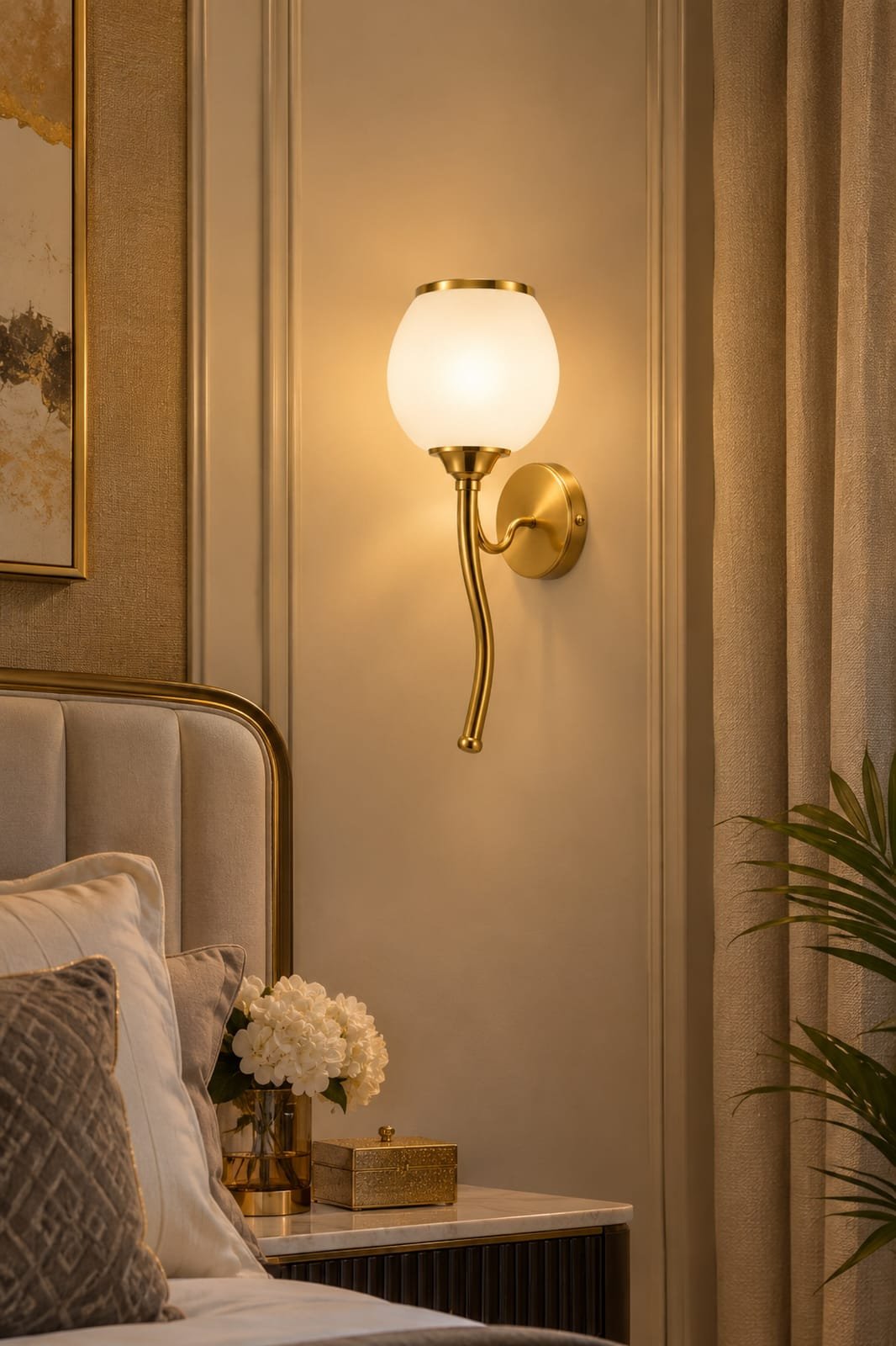 Gold Brass LED Wall Light