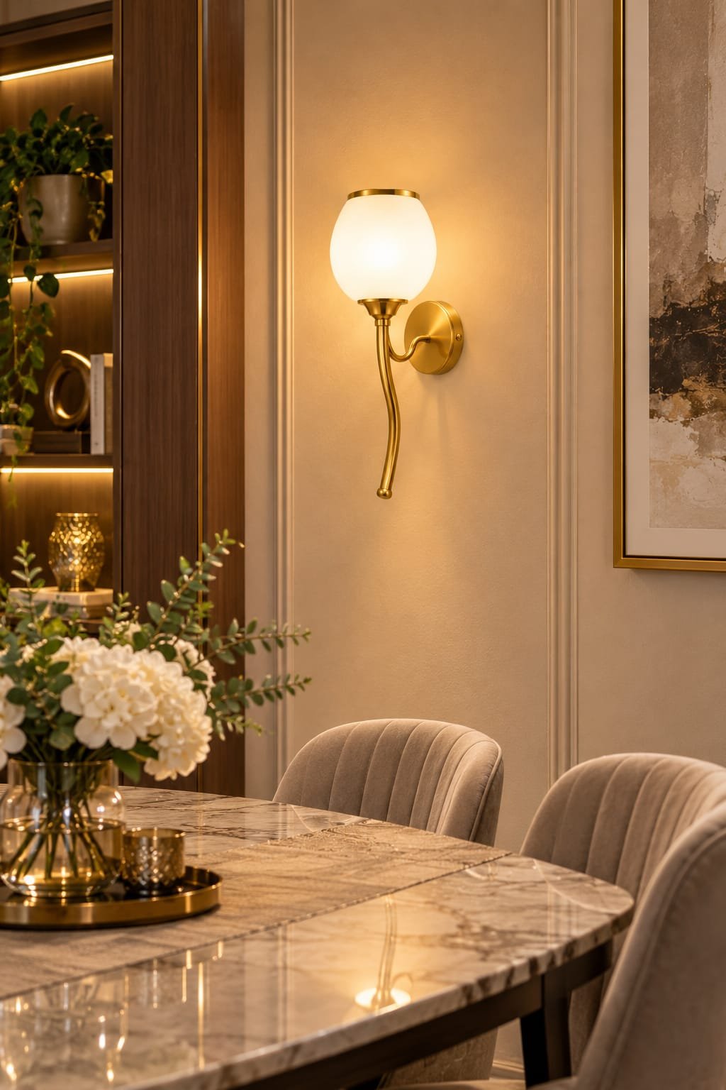 Gold Brass LED Wall Light