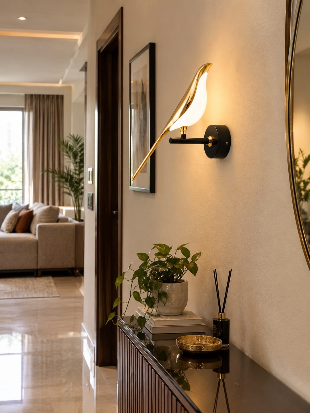 Golden Bird LED Wall Light